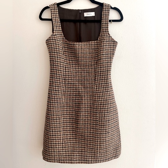 RACIL Dresses & Skirts - RACIL - Hailey Houndstooth Wool-tweed Mini Dress - Size FR 34 (US 2)
